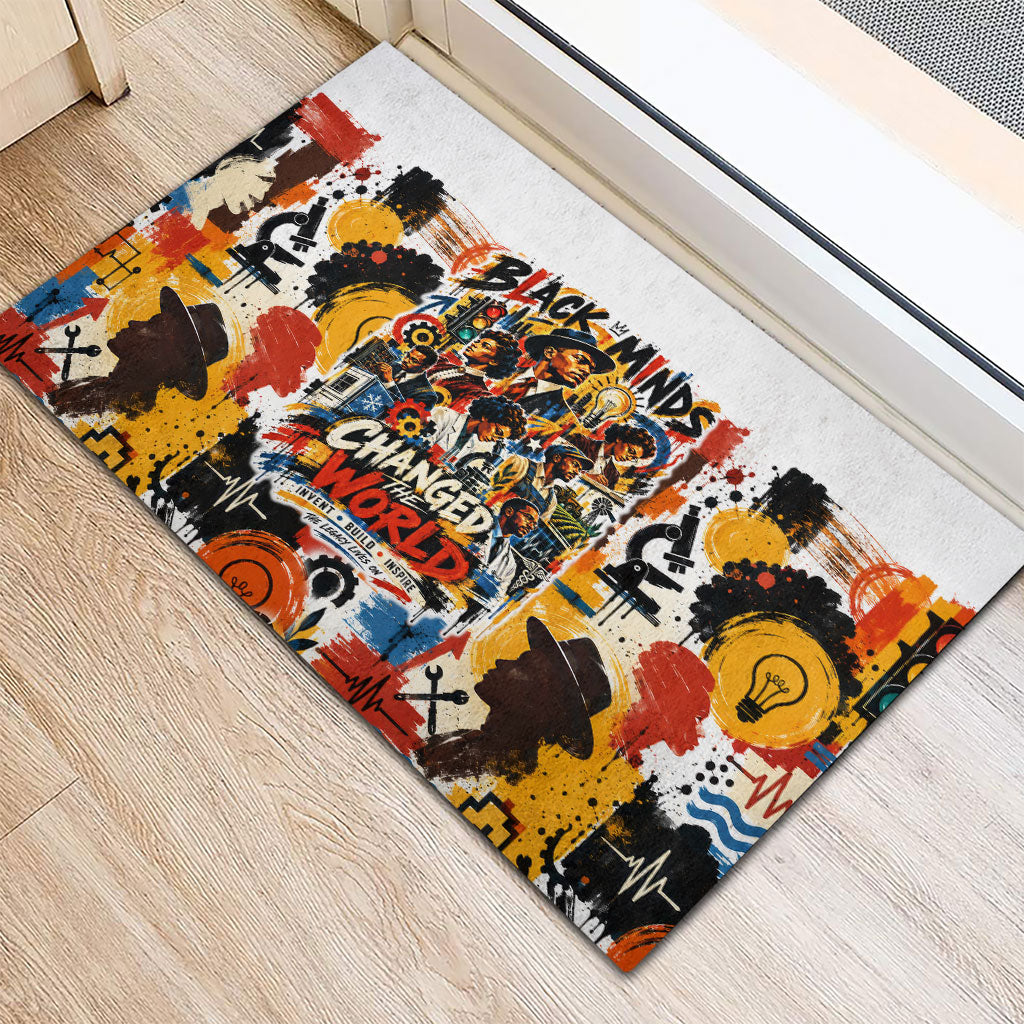 Black Inventors Rubber Doormat African American Inventions - Vintage Artistic Innovation Legacy