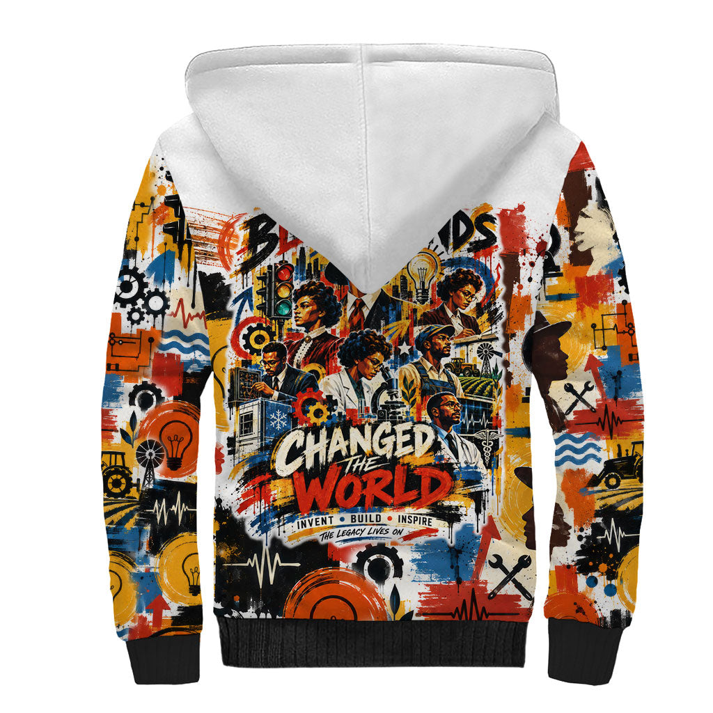 Black Inventors Sherpa Hoodie African American Inventions - Vintage Artistic Innovation Legacy
