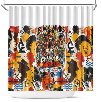 Black Inventors Shower Curtain African American Inventions - Vintage Artistic Innovation Legacy