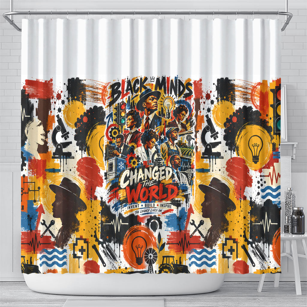 Black Inventors Shower Curtain African American Inventions - Vintage Artistic Innovation Legacy