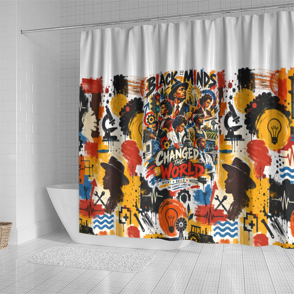 Black Inventors Shower Curtain African American Inventions - Vintage Artistic Innovation Legacy