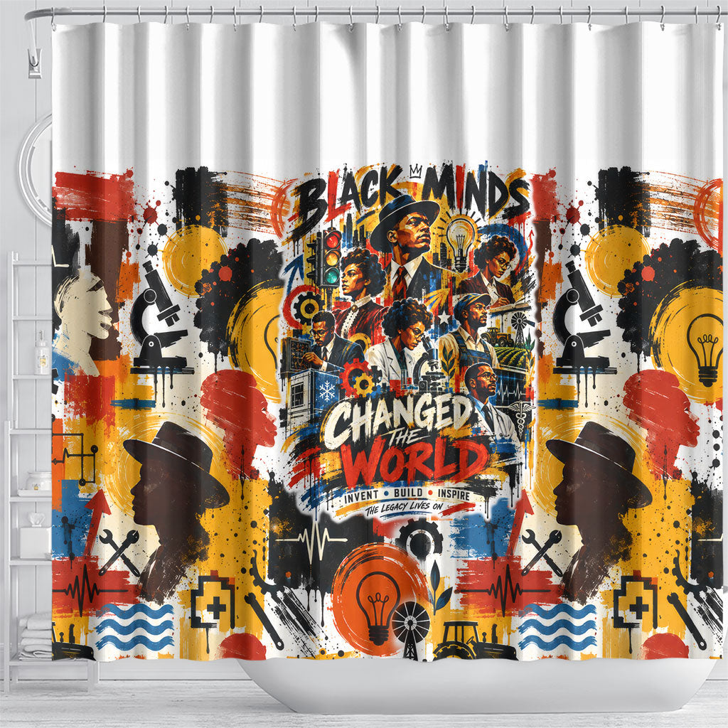 Black Inventors Shower Curtain African American Inventions - Vintage Artistic Innovation Legacy