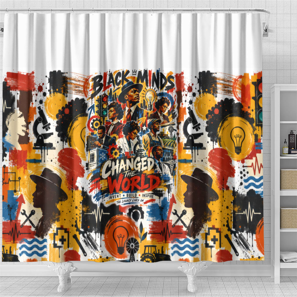 Black Inventors Shower Curtain African American Inventions - Vintage Artistic Innovation Legacy