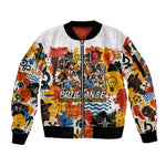 Black Inventors Sleeve Zip Bomber Jacket African American Inventions - Vintage Artistic Innovation Legacy