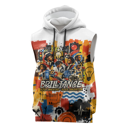 Black Inventors Sleeveless Hoodie African American Inventions - Vintage Artistic Innovation Legacy