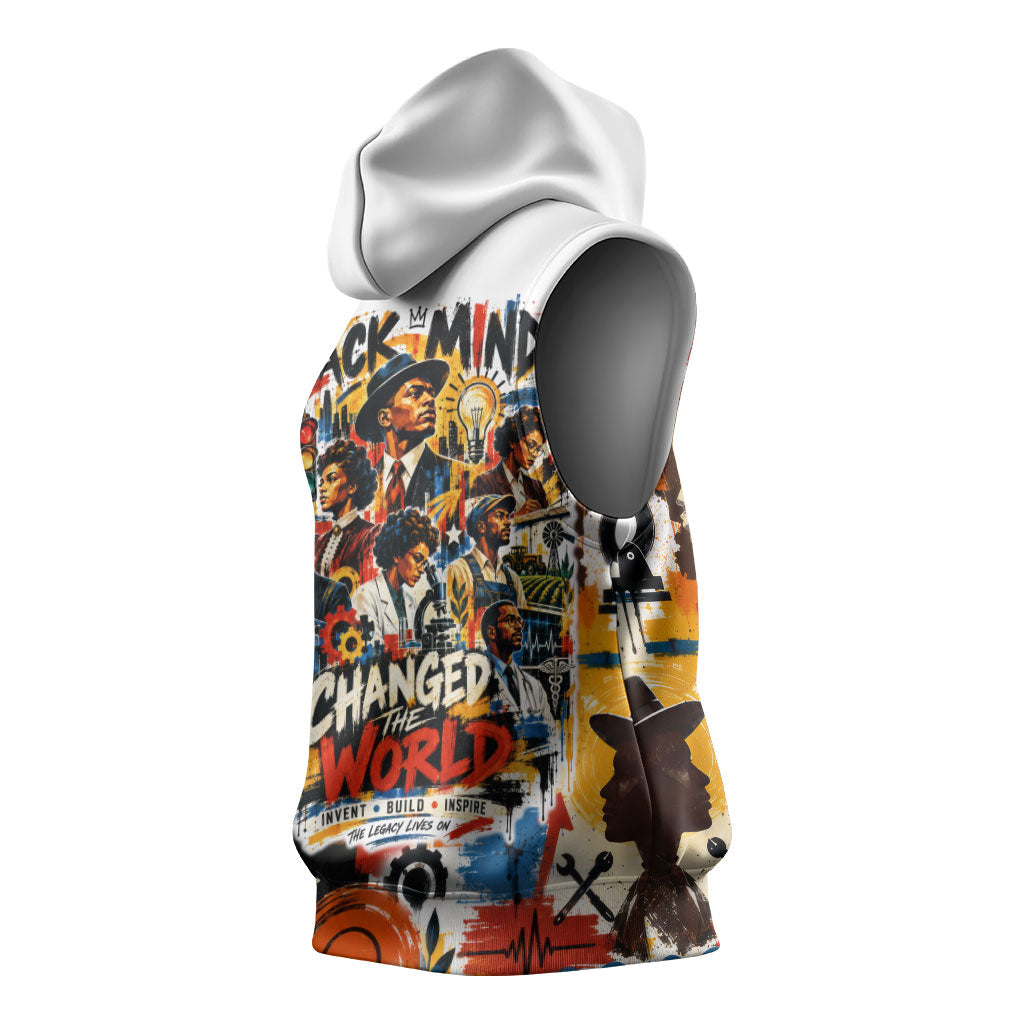 Black Inventors Sleeveless Hoodie African American Inventions - Vintage Artistic Innovation Legacy