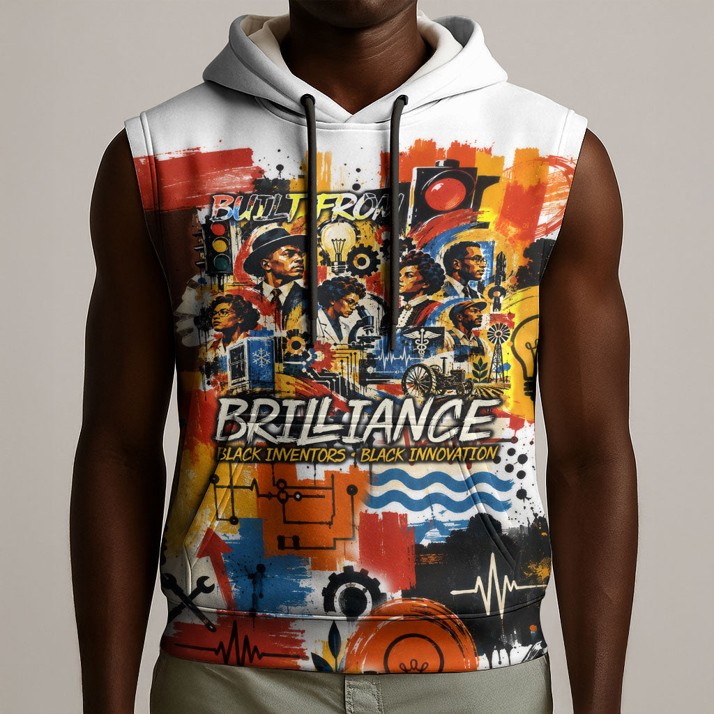 Black Inventors Sleeveless Hoodie African American Inventions - Vintage Artistic Innovation Legacy