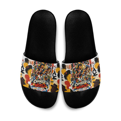 Black Inventors Slide Sandals African American Inventions - Vintage Artistic Innovation Legacy