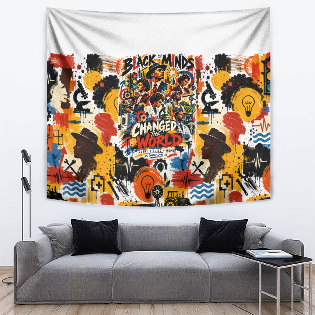 Black Inventors Tapestry African American Inventions - Vintage Artistic Innovation Legacy