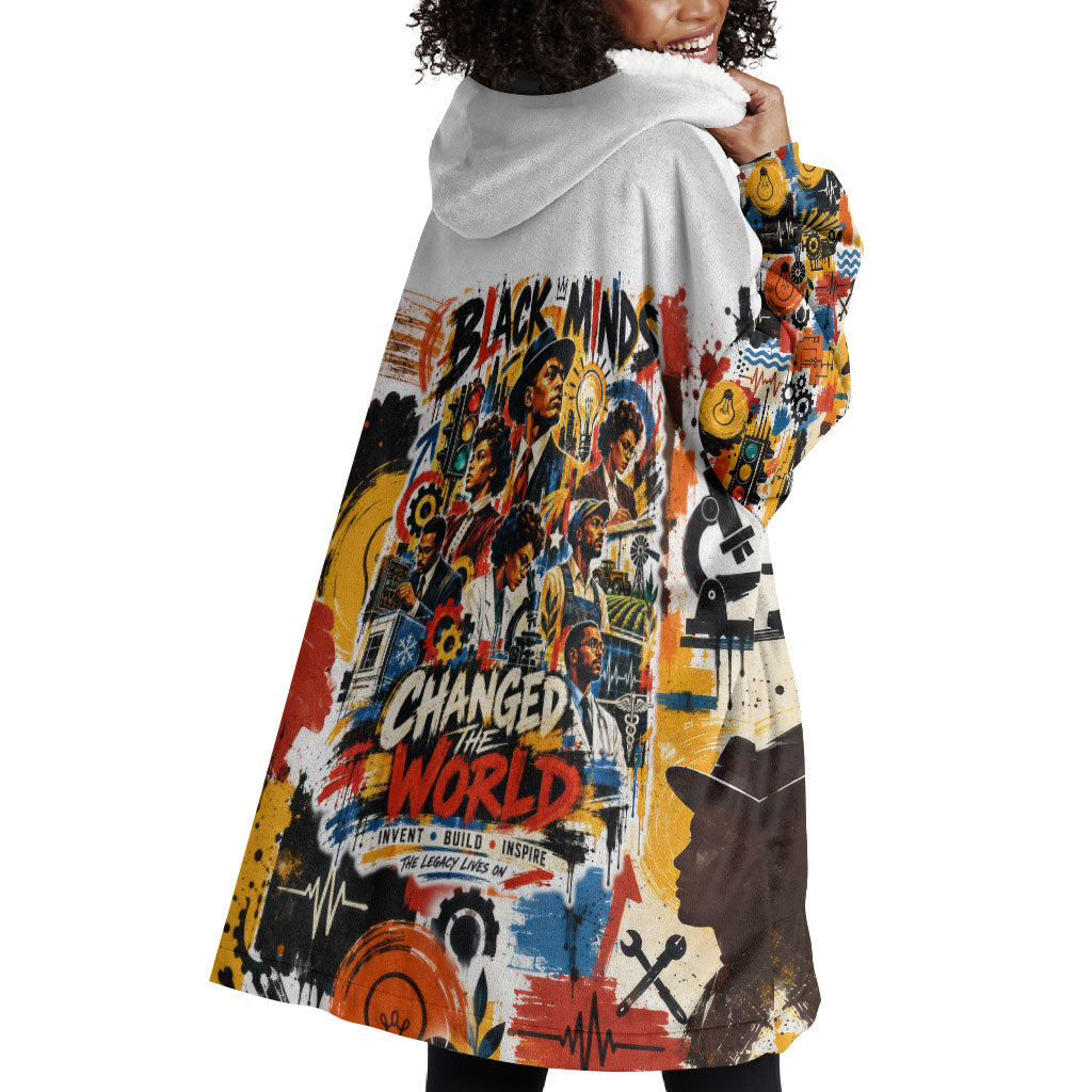 Black Inventors Wearable Blanket Hoodie African American Inventions - Vintage Artistic Innovation Legacy