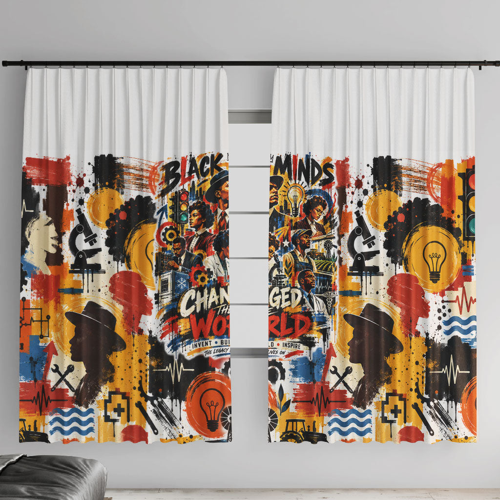 Black Inventors Window Curtain African American Inventions - Vintage Artistic Innovation Legacy