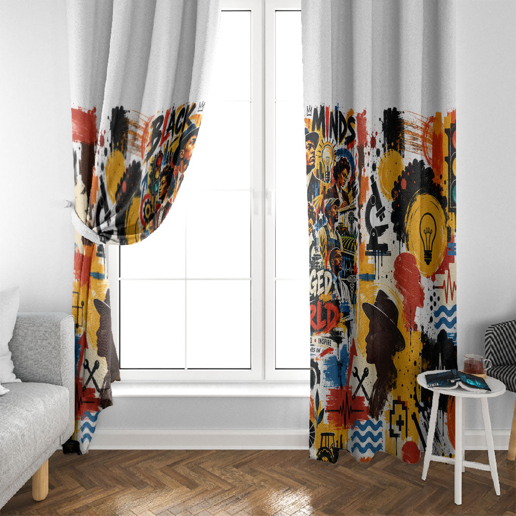 Black Inventors Window Curtain African American Inventions - Vintage Artistic Innovation Legacy