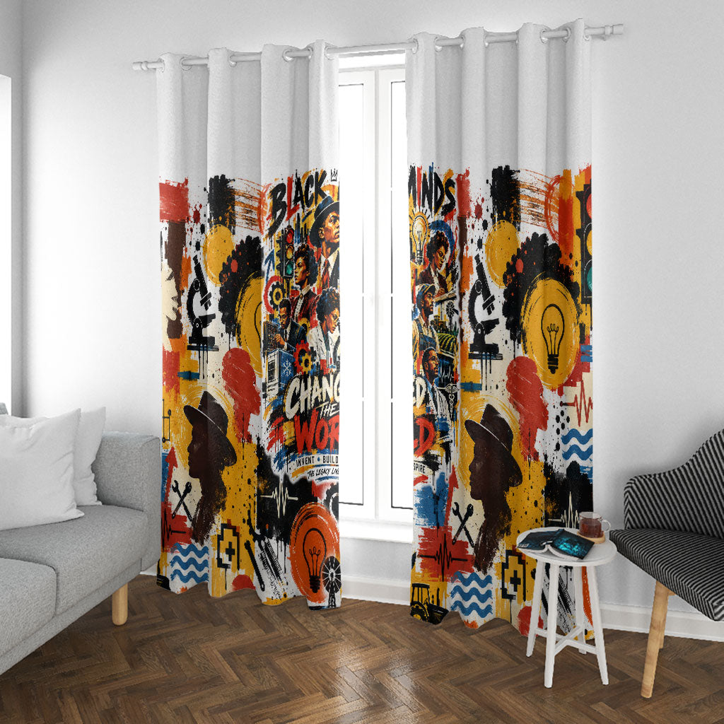 Black Inventors Window Curtain African American Inventions - Vintage Artistic Innovation Legacy