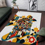 African American Inventions Area Rug Black Inventors Vintage Pop Collage Black History