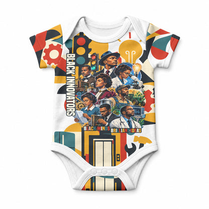 African American Inventions Baby Onesie Black Inventors Vintage Pop Collage Black History