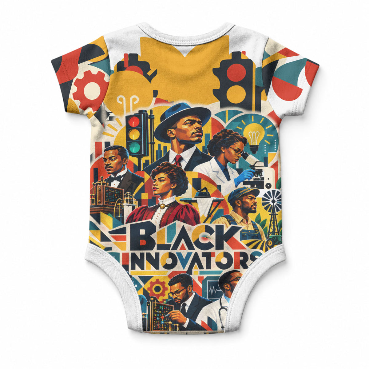 African American Inventions Baby Onesie Black Inventors Vintage Pop Collage Black History