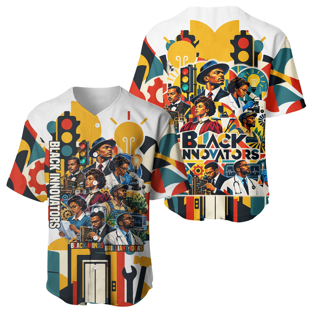 African American Inventions Baseball Jersey Black Inventors Vintage Pop Collage Black History