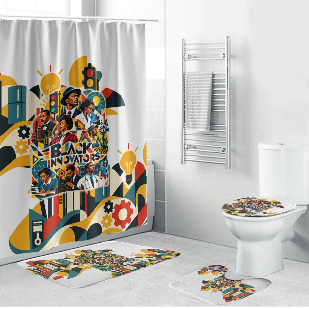 African American Inventions Bathroom Set Black Inventors Vintage Pop Collage Black History
