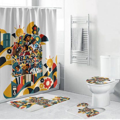 African American Inventions Bathroom Set Black Inventors Vintage Pop Collage Black History