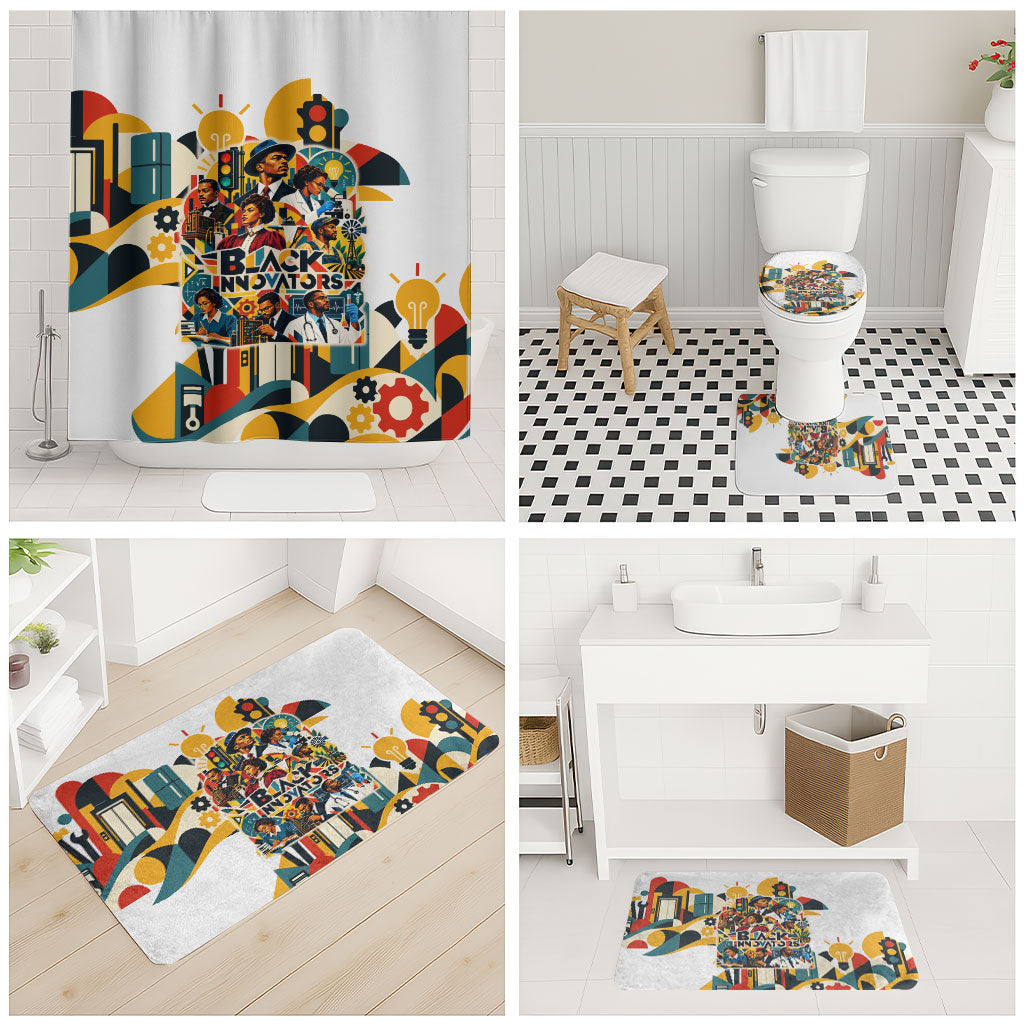 African American Inventions Bathroom Set Black Inventors Vintage Pop Collage Black History
