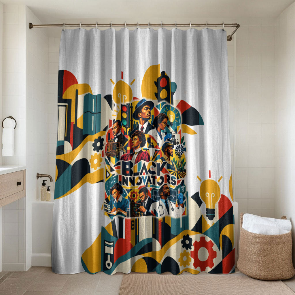 African American Inventions Bathroom Set Black Inventors Vintage Pop Collage Black History