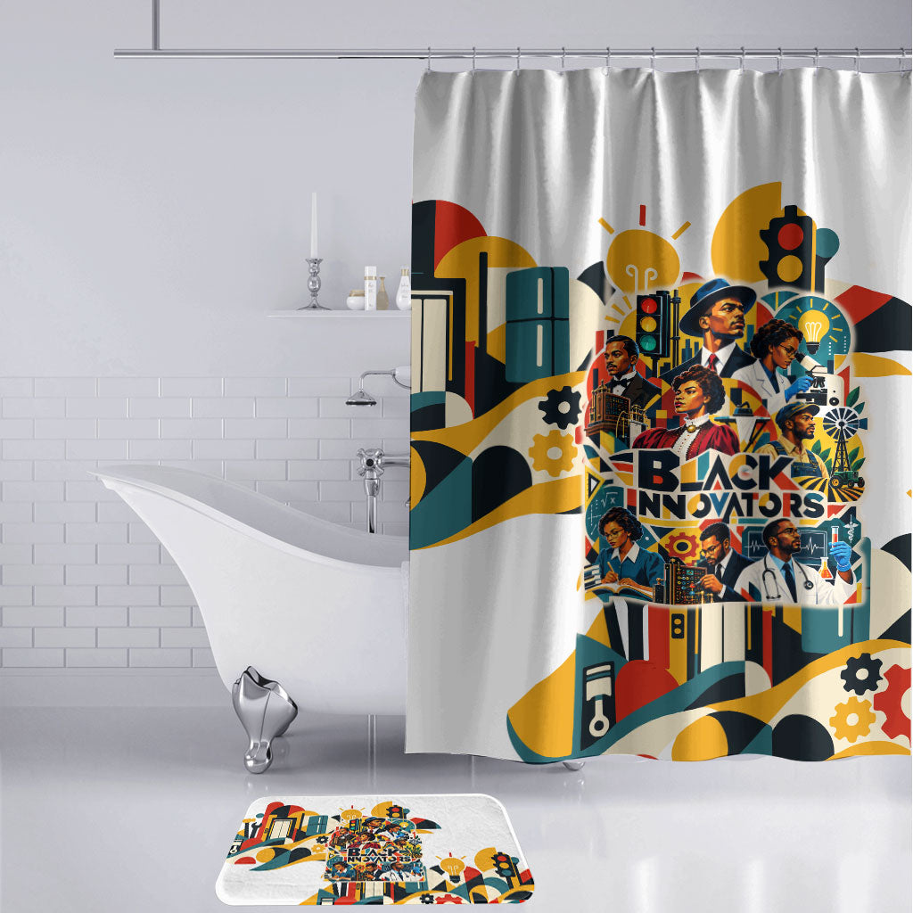 African American Inventions Bathroom Set Black Inventors Vintage Pop Collage Black History