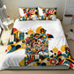 African American Inventions Bedding Set Black Inventors Vintage Pop Collage Black History
