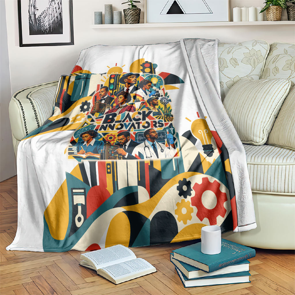 African American Inventions Blanket Black Inventors Vintage Pop Collage Black History