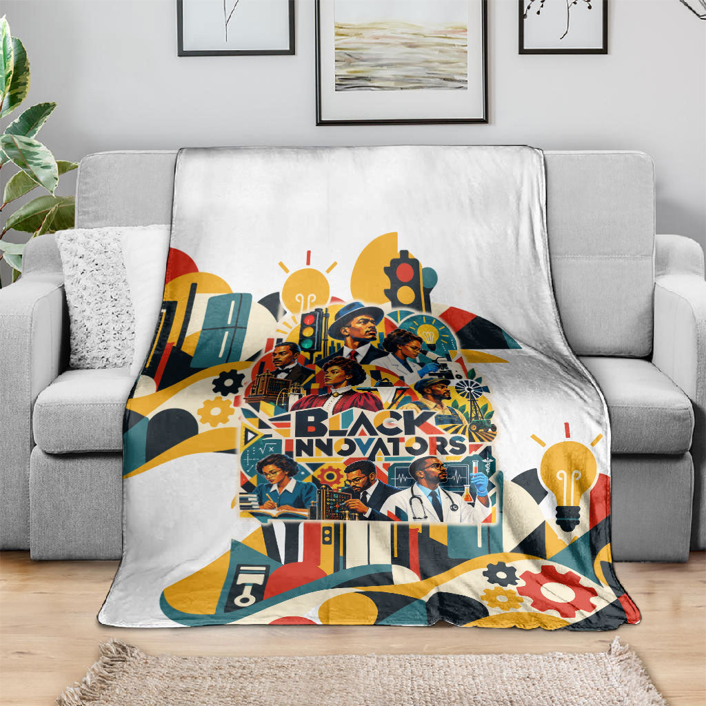 African American Inventions Blanket Black Inventors Vintage Pop Collage Black History