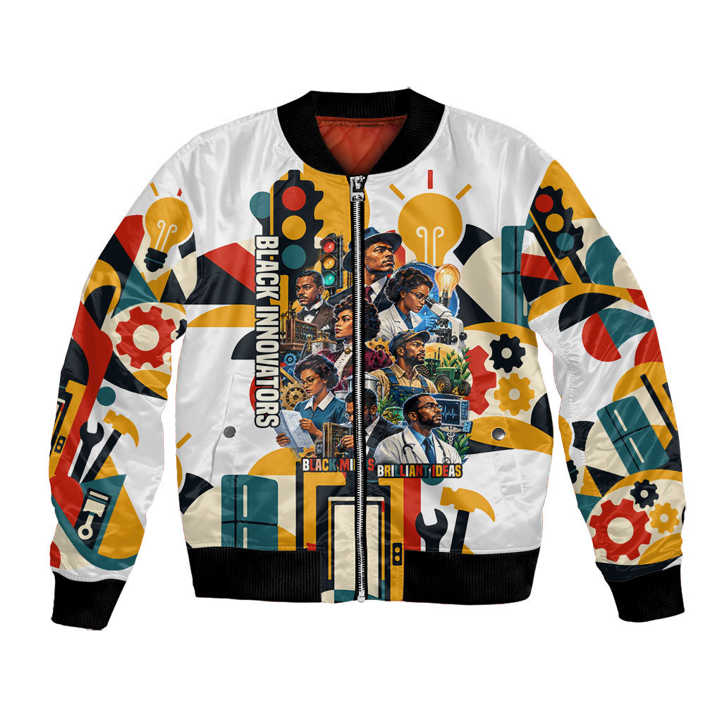 African American Inventions Bomber Jacket Black Inventors Vintage Pop Collage Black History