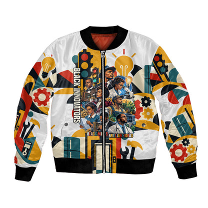 African American Inventions Bomber Jacket Black Inventors Vintage Pop Collage Black History