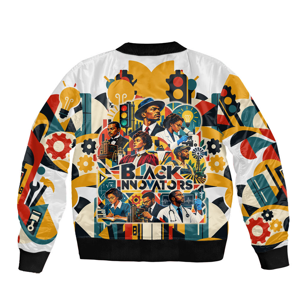 African American Inventions Bomber Jacket Black Inventors Vintage Pop Collage Black History