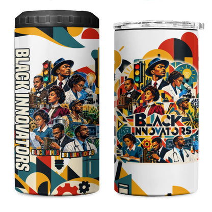 African American Inventions 4 in 1 Can Cooler Tumbler Black Inventors Vintage Pop Collage Black History
