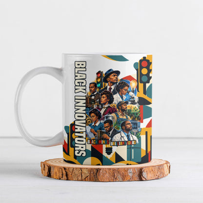 African American Inventions Ceramic Mug Black Inventors Vintage Pop Collage Black History