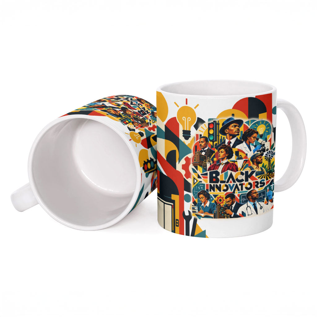 African American Inventions Ceramic Mug Black Inventors Vintage Pop Collage Black History