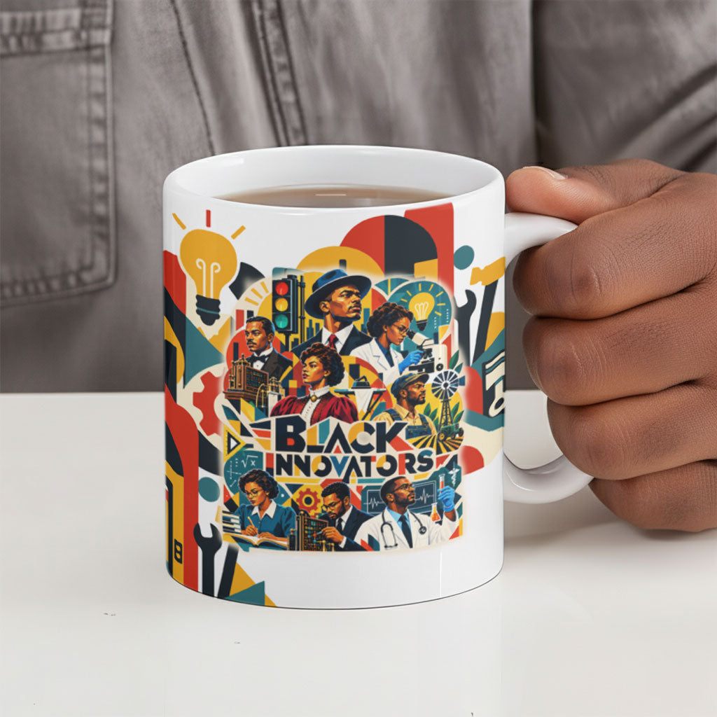 African American Inventions Ceramic Mug Black Inventors Vintage Pop Collage Black History