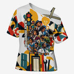 African American Inventions Cross Shoulder Shirt Black Inventors Vintage Pop Collage Black History