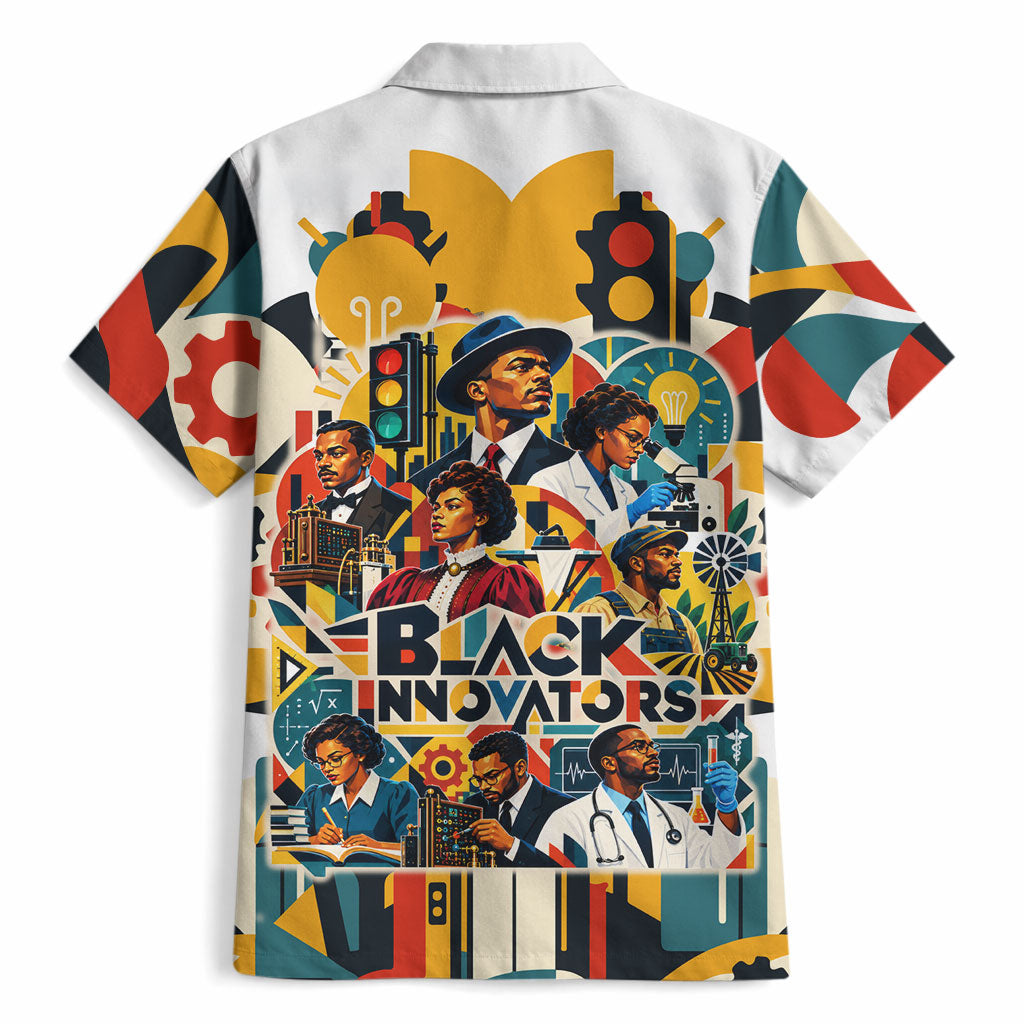 African American Inventions Hawaiian Shirt Black Inventors Vintage Pop Collage Black History