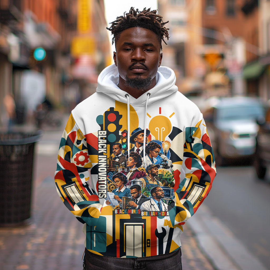 African American Inventions Hoodie Black Inventors Vintage Pop Collage Black History