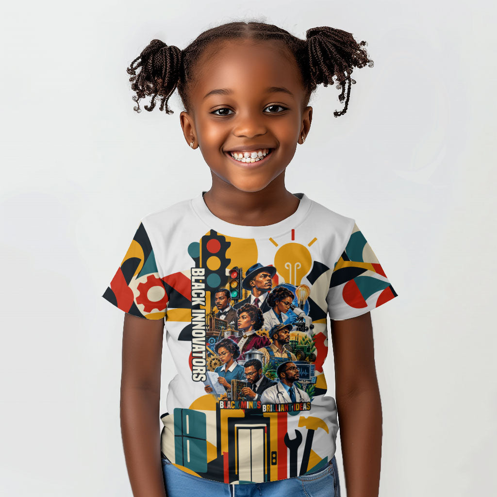 African American Inventions Kid T shirt Black Inventors Vintage Pop Collage Black History