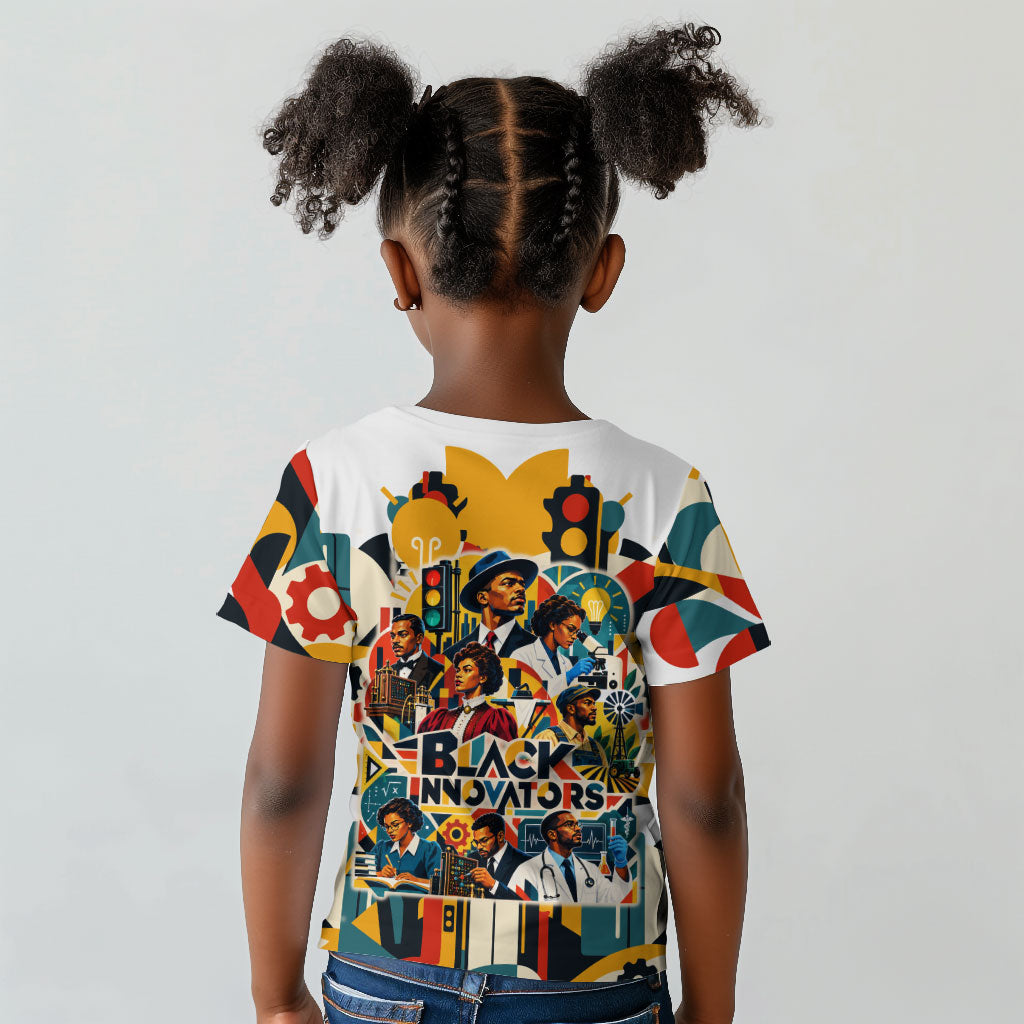 African American Inventions Kid T shirt Black Inventors Vintage Pop Collage Black History