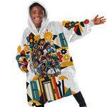 African American Inventions Kid Wearable Blanket Hoodie Black Inventors Vintage Pop Collage Black History