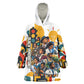 African American Inventions Kid Wearable Blanket Hoodie Black Inventors Vintage Pop Collage Black History