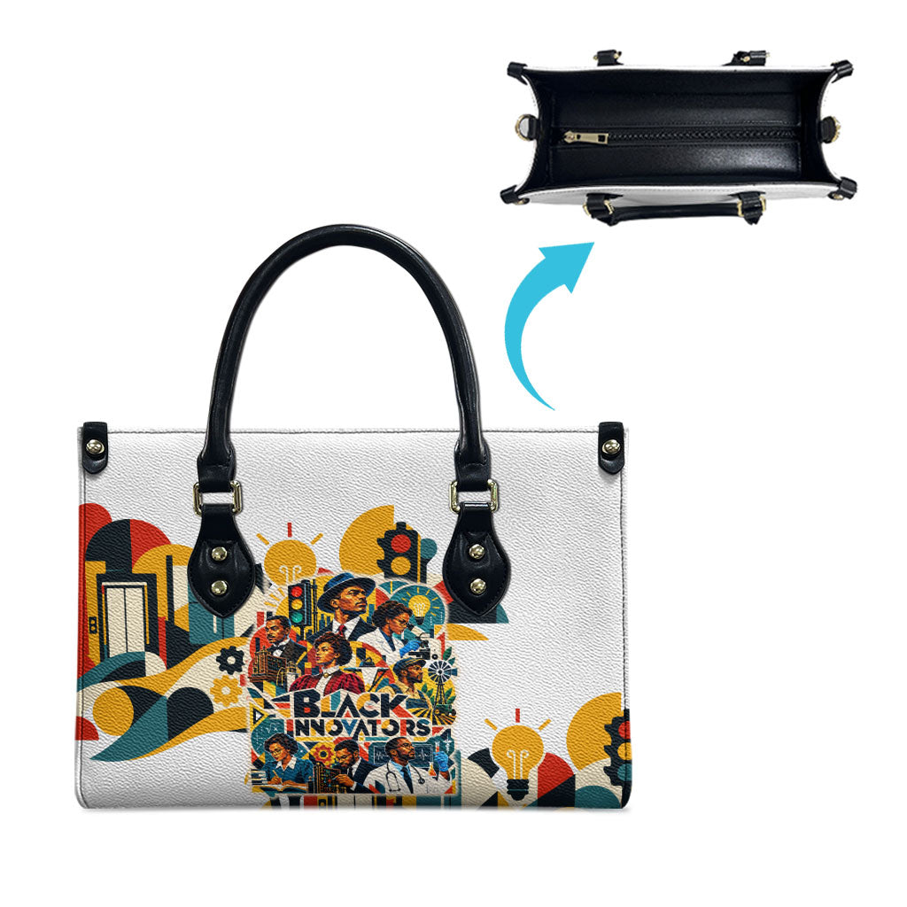 African American Inventions Leather Bag Black Inventors Vintage Pop Collage Black History