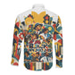 African American Inventions Long Sleeve Button Shirt Black Inventors Vintage Pop Collage Black History