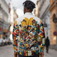 African American Inventions Long Sleeve Button Shirt Black Inventors Vintage Pop Collage Black History