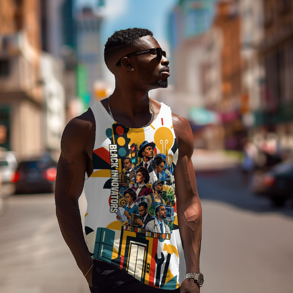 African American Inventions Men Tank Top Black Inventors Vintage Pop Collage Black History