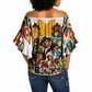 African American Inventions Off Shoulder Wrap Waist Top Black Inventors Vintage Pop Collage Black History
