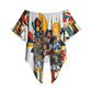 African American Inventions Off Shoulder Wrap Waist Top Black Inventors Vintage Pop Collage Black History