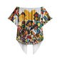 African American Inventions Off Shoulder Wrap Waist Top Black Inventors Vintage Pop Collage Black History